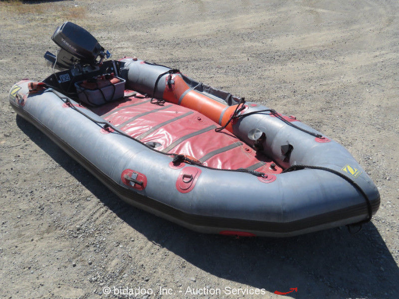 Zodiac Minuteman 420 Inflatable Rescue Boat Yamaha 25Hp Outboard w/ Trailer