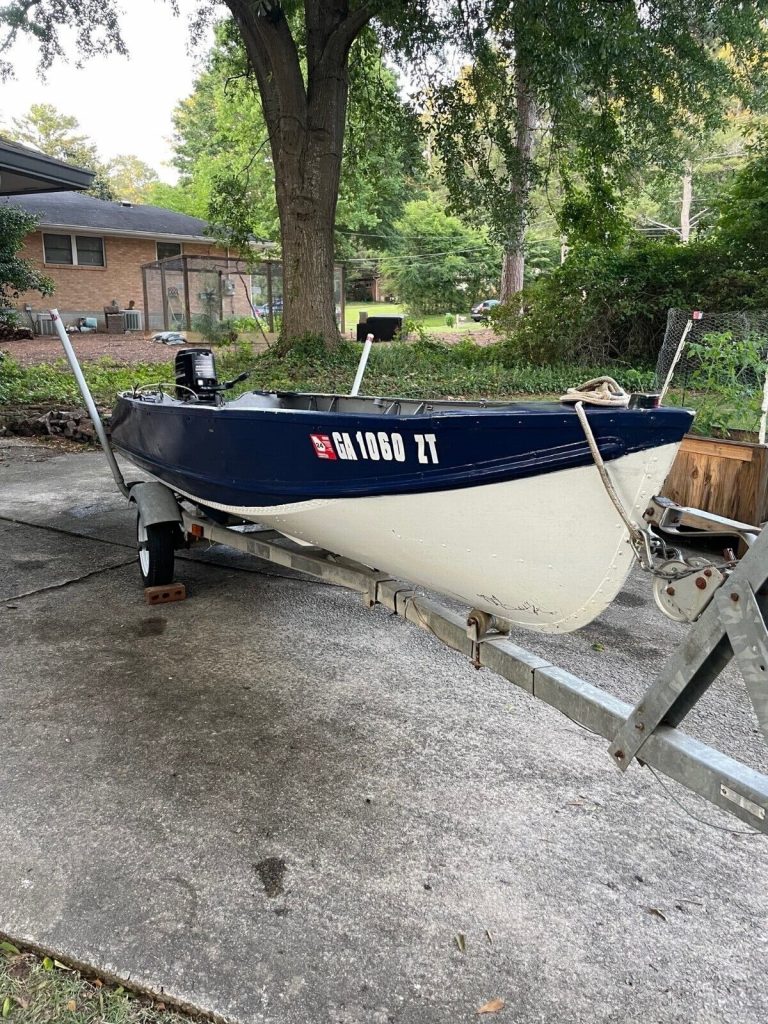 14ft V-Hull Aluminum Jon Boat with 18 HP Mercury Outboard – Fishing John