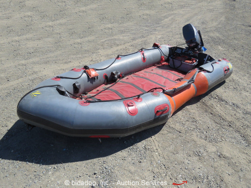 Zodiac Minuteman 420 Inflatable Rescue Boat Yamaha 25Hp Outboard w/ Trailer