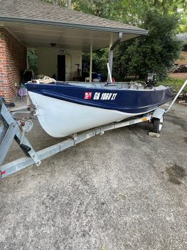 14ft V-Hull Aluminum Jon Boat with 18 HP Mercury Outboard &#8211; Fishing John for sale